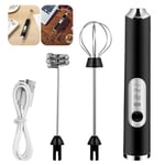 Milk Frother USB Electric Whisk Rechargeable Handheld Beater Mixer 3 Attachments