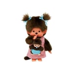 Bandai - Monchhichi - Peluche Monchhichi Maman & Bébé - Peluche Iconique des années 80 - Peluche Toute Douce 20 cm pour Enfants et Adultes - SE243921