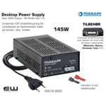 Universal Desktop Power Supply (145W, 230VAC, 12V, 11A)