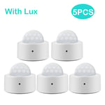 Zigbee-Mini détecteur de mouvement PIR,capteur d'alarme antivol de sécurité infrarouge passif,lumière lumineuse Lux,2 en 1,Tuya - Type With Lux 5pcs