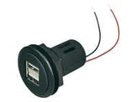 Uttag Infälld Montering, Klämhylsa Procar Power Usb Dubbeluttag 12-24 V 12 V Till 5 V, 24 V Till 5 V 5 A Kabeln Är Avskalad