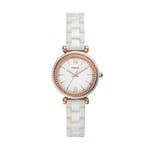 Montre Femme FOSSIL CARLIE CE1104 Ceramique Blanc Gold Rose