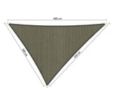 Shadow Comfort Ombre Voile écran Solaire perméable à l'eau HDPE auvent de Jardin pour Jardin extérieur Terrasse UV Bloc - Triangle 3x3,5x4m - Desert Storm