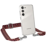 Phone Chain For Samsung Galaxy S23 Phone Cord With Transparent Cover Boho Red