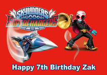 Skylanders Superchargers CAKE TOPPER PARTY PERSONALISED WAFER PAPER A4  img b10
