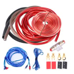 Kit Cable Ampli Voiture, 4 Jauge 2800W Câbles De Câblage D'Ampli De Voiture Avec Un Costume De Fusible Convient Pour La Radio Woofer D'Amplificateur De Puissance De Voiture