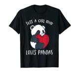 Panda Shirt Women Girls Panda Lover Valentines Day Girls T-Shirt