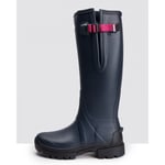 Hunter Balmoral Side Adjustable 3mm Neo Lined Tech Sole Womens Tall Boot - Navy Neoprene - Size UK 5