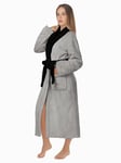 LEBENGOOD Robe de Chambre Femme Hiver, Peignoir Polaire, Sortie de Bain Chaude, OEKO-TEX®(BataMujer M, Gris)