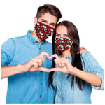 Valentine's Day Face_mask_protection with Love Heart Print, 3 Ply Disposble Face Covering Breathable for Women Men, 50PCS Face Coverings Comfortable Earloops for Women Men