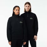 Lacoste Unisex Loose Fit High Neck Sweatshirt in Black material_cotton - Size X-Small