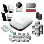 DAEWOO Pack Alarme PA543Z - Système d'alarme Full 4G & Zigbee, Compatible Animaux, Qualité Professionnelle, Contrôle à Distance, 17 Accessoires, Sirène solaire, 1 Caméras intérieur-2 Caméras Autonomes