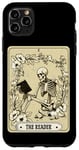 Coque pour iPhone 11 Pro Max The Reader Carte de tarot squelette gothique sorcière Halloween