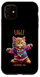 Coque pour iPhone 11 Eagle Colorado USA Amusant et mignon motif de chat dansant coloré