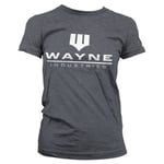 Hybris Batman - Wayne Industries Logo Girly Tee (S,DarkHeather)