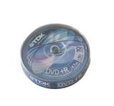 TDK DVD+R 4.7GB 16x Speed 120min Blank Recordable DVD Discs 10 Pack