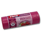 FRIO Lot de 15 Sacs Poubelle Parfumés 30 Litres, Arôme de FRAISE et FRAMBOISE, 52x58cm, Couleur Rose, Sacs Poubelle de Qualité Premium, Extra Résistants