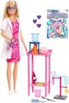 Barbie Scientist Doll and Accessories with Blonde Fashion Doll, Lab Table, Microscope, & Color-Change Beaker & Petri Dish Accessories, JCR70