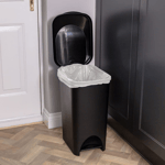 Eco Made From 100% Plastic Family Kitchen Pedal Bin, 40 Litre, Addis Grey