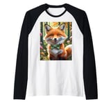 Cute kawaii Style Fox V2 Raglan Baseball Tee