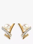 Eclectica Pre-Loved Abstract Swarovski Crystal & Pearl Stud Earrings, Dated Circa 1990s, Gold