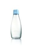 Retap ApS Grande Bouteille d'eau en Verre Borosilicate 0,8 Litre, Bleu bébé, 0.5 / Medium