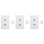 Lot de 3 Plaque Murale Ethernet 2 Ports, Prise Cat6 à RJ45 Coupleur Murale, Blanc