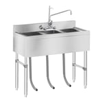 Royal Catering Profesjonell oppvaskbenk - 3 kummer- 100 x 50 97 cm