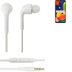 Headphones for Samsung Galaxy A50s headset in ear plug white