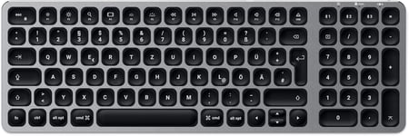 Clavier Sans Fil Bluetooth Slim Avec Rétroéclairage Qwertz Allemand, Multi-Appareils ¿ Clavier Rétroéclairé Pour Macbook Pro/Air, Ipad Pro/Air, Mac Mini, Imac Et Plus-Gris, Disposition De