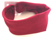 NEW Dark red ribbed 95% cotton fabric wide headband bandeaux womens hair fashion