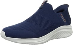 Skechers Homme Ultra Flex 3.0 Smooth Step Sneakers,Sports Shoes, Navy Knit/Trim, 41.5 EU