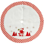 WeRChristmas Père Noël Design Carreaux Jupe de Sapin de Noël, en Tissu, Rouge/Blanc, 107 cm