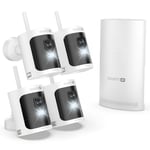 Swann AllSecure 4K Wireless Security System with 4 x Wire-Free Cameras & 4 x Rechargeable Batteries, NVR Tower, Always Charged, Always Secure - AS4K800SD4