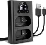 Chargeur Double DMW-BLK22 Smart et Rapide Compatible avec Panasonic Lumix DC-GH5 II DC-GH6 DC-S5 G9 GH5 GH5S Alimentation Dual DMW-BTC15 de Charge