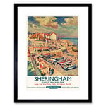 Wee Blue Coo Travel Sheringham British Railways Seaside Boats Tourists Village Framed Wall Art Print