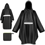 WACCET Poncho Pluie Imperméable, Cape de Pluie avec Capuche et Manches Unisexe Poncho de Pluie Femme et Homme Réutilisable Poncho Léger Respirant Cape de Pluie Vélo pour Randonnée Camping Pêche