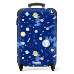 NoBoringSuitcases.com Valise Enfant, Valise Cabine, Valise Enfant Garcon, Bagages Enfant, Valise Enfant Roulette, Valise pour Enfant, Valise Garcon, Valise Cabine 55x35x25cm (Ciel étoilé - Bleu)