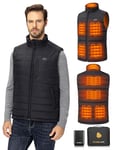 Sevdiea Gilet Chauffant Homme avec 16000mAh 7,4V Batterie Incluse, Veste Chauffante Homme avec 9 Zones de Chauffage, Gilet Chauffant Electrique pour Moto-XL