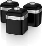 🎁 Swan Retro Canisters Set Tea Coffee Sugar SWKA1020BN (Black)