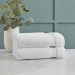 Grandeur 100% Hygro Cotton Bath Towels, Pack of 2 in White