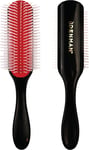 Denman Curly Hair Brush D4 Black & Red 9 Row Styling Brush for Styling, Longer -