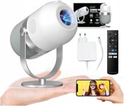 H6 Mini Projecteur Videoprojectour 360 Full HD Projector Android WiFi Miracast Aircast Movie Screen Compatible avec Android iOS Windows sur Phone/PC/PS5/Xbox/HDMI/4K Home Cinéma