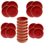 Rustic Swirl - RED - Melamine 24 Piece Outdoor Dinnerware - Set for 8