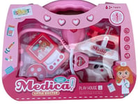 Medical Little Doctor Set Pink Carry Case Girls Pretend Play Toy Kids Gift 