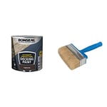 RONSEAL Ultimate DECKING Paint English Oak 2.5L & Silverline Block Brush 115mm / 4-1/2" (394974)