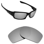 Hawkry Polycarbonate Replacement Lense for-Oakley Fives Squared -Silver Titanium