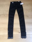 Replay New Luz  Black Stretch Denim Skinny  Jeans Waist 24" Leg 32 BNWT