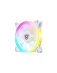 Nfortec Draco X 140 mm A-RGB Fan White, Ventilateur supplémentaire blanc pour PC, éclairage RGB personnalisable, max 1300 tr/min, roulements hydrauliques, 12 V 0,26 A +-20%, 4 vis d'installation