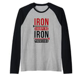 Iron sharpens iron Proverbs Solomon 27 verse 17 Bible Raglan Baseball Tee